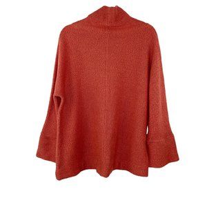 Soft Surroundings Turtle Neck Cowl Sweater Burnt Orange Rust Size XS Oversized
